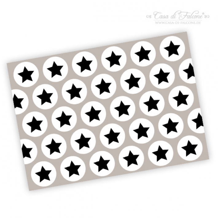 Postkarte stars, schwarz-grau