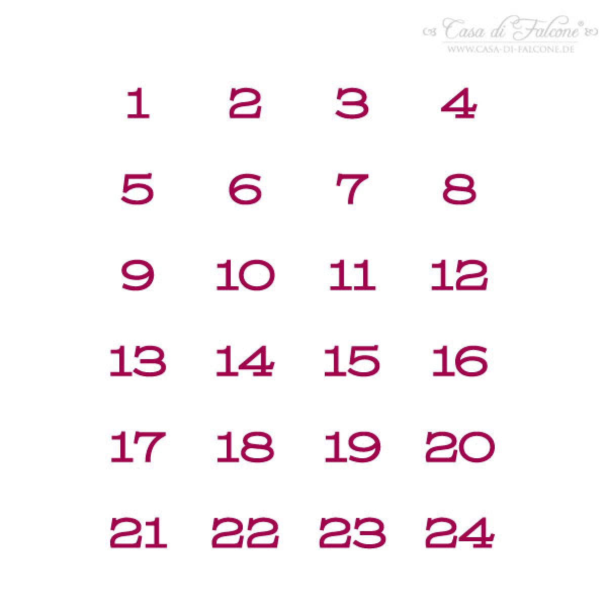 Motivstempel Adventskalender Zahlenblock - Casa di Falcone
