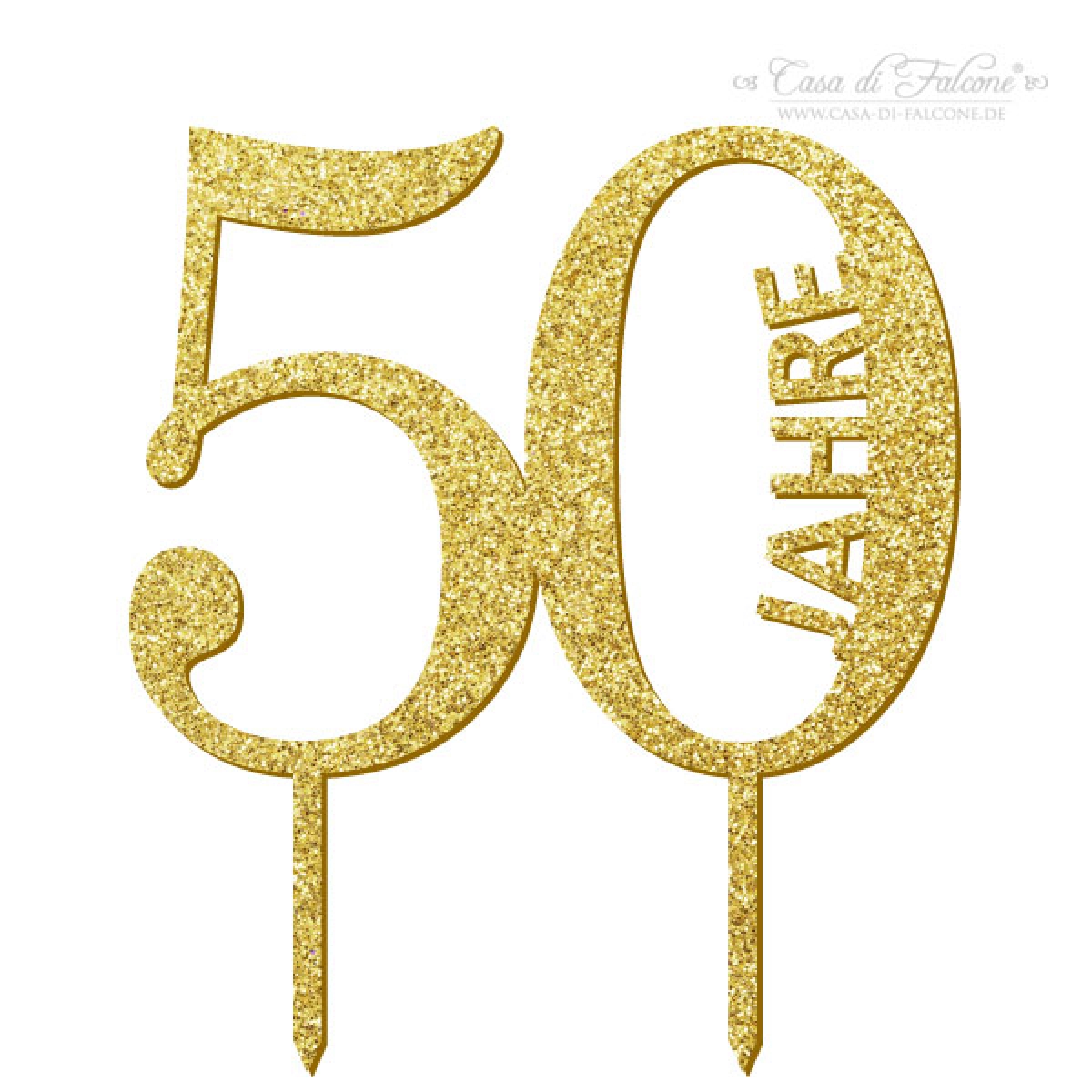 Cake topper goldene Hochzeit 50 Jahre I Tortenstecker gold glitzer | Casa  di Falcone