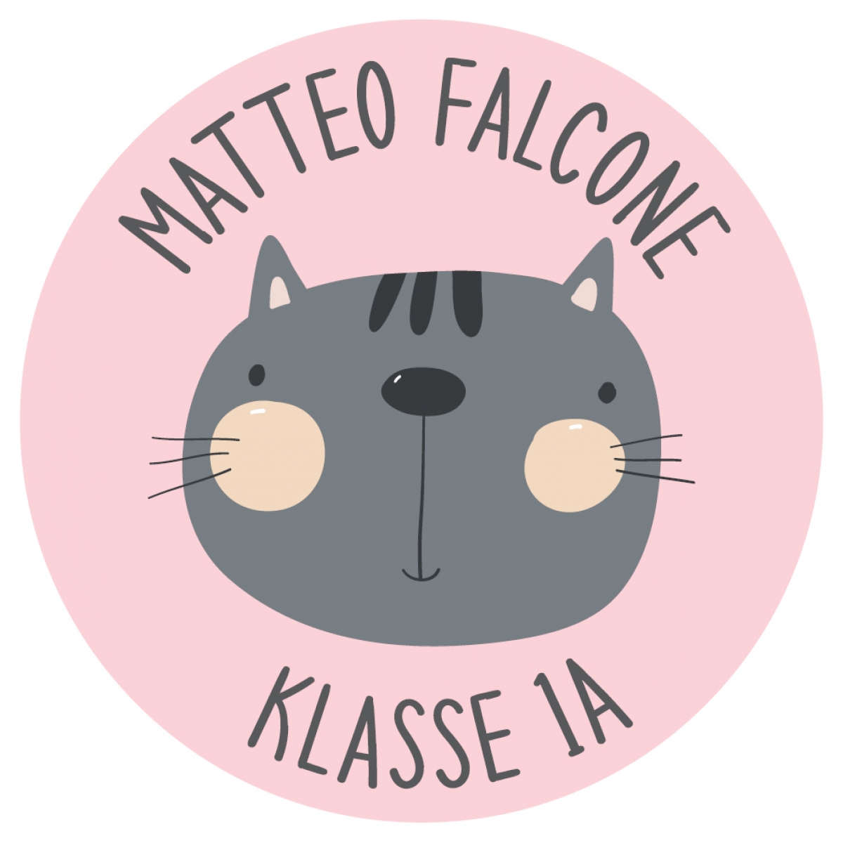 Namensaufkleber Katze für die Schule, personalisiert | Casa di Falcone